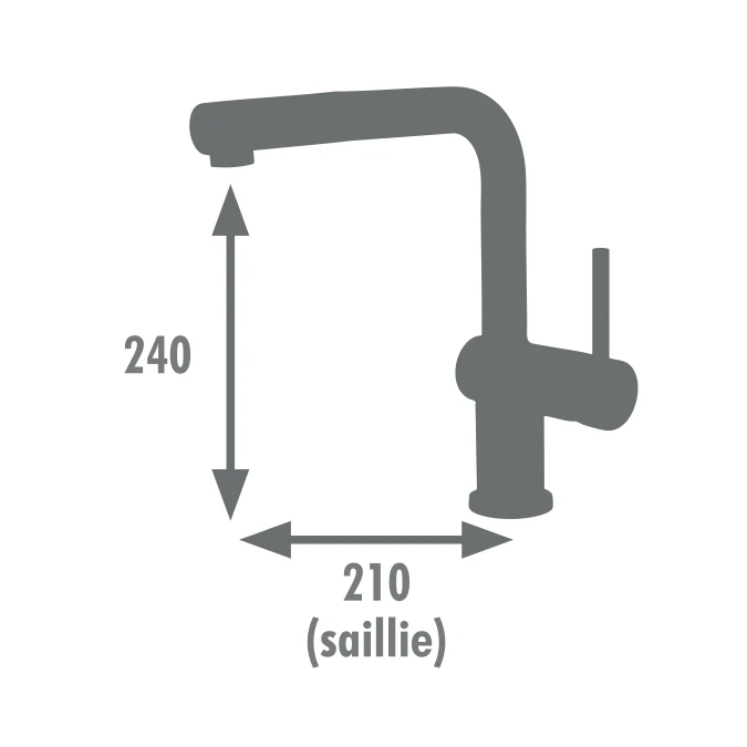 Mitigeur évier CARRÉ avec douchette extractible