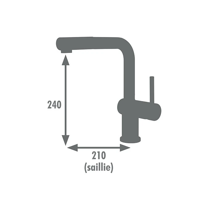 Mitigeur évier CARRÉ avec douchette extractible