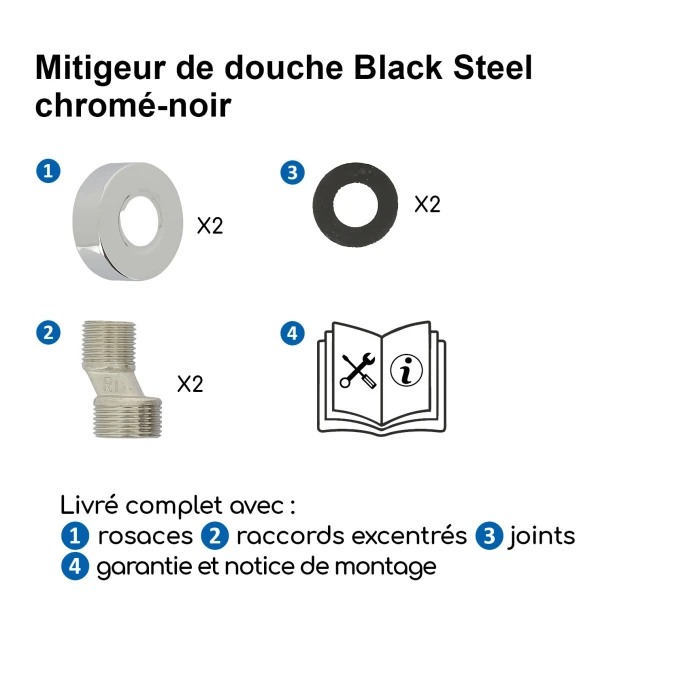 Mitigeur douche BLACK STEEL