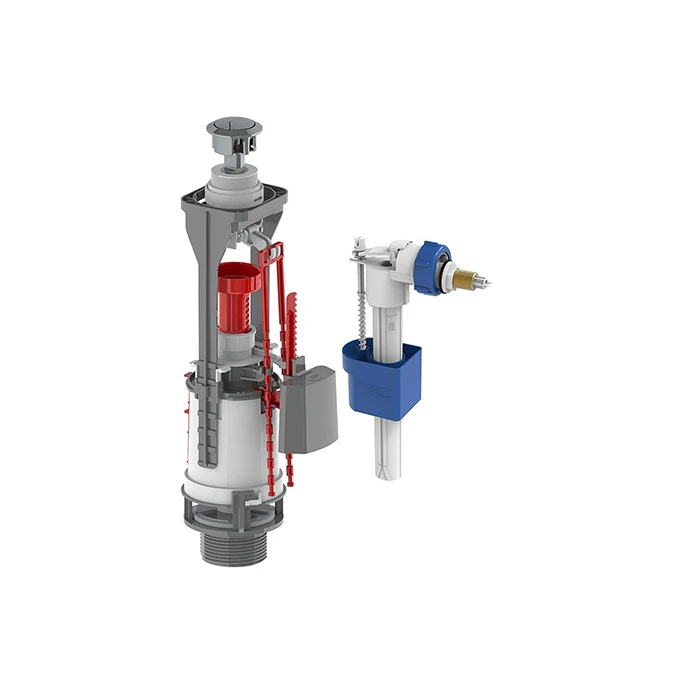 Ensemble mécanisme à bouton poussoir et robinet flotteur NF