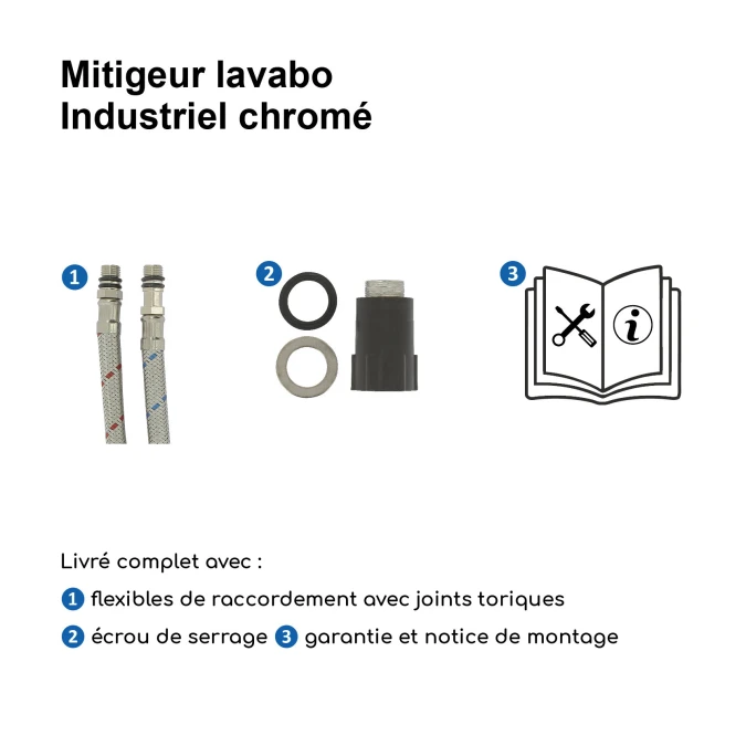 Mitigeur lavabo INDUSTRIEL  à bec mobile