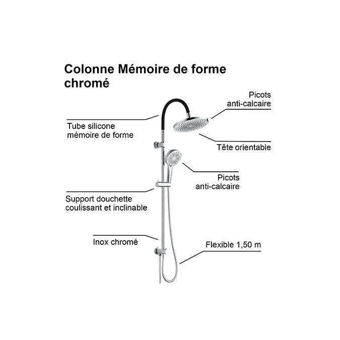 Colonne de douche sans robinetterie MEMOIRE FORME