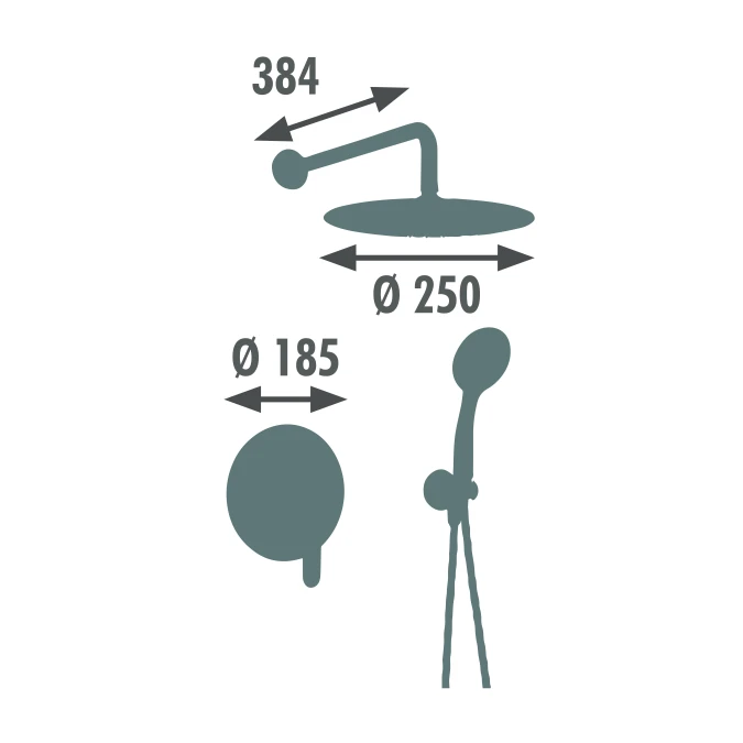 Colonne de douche murale à encastrer  WALL ROND