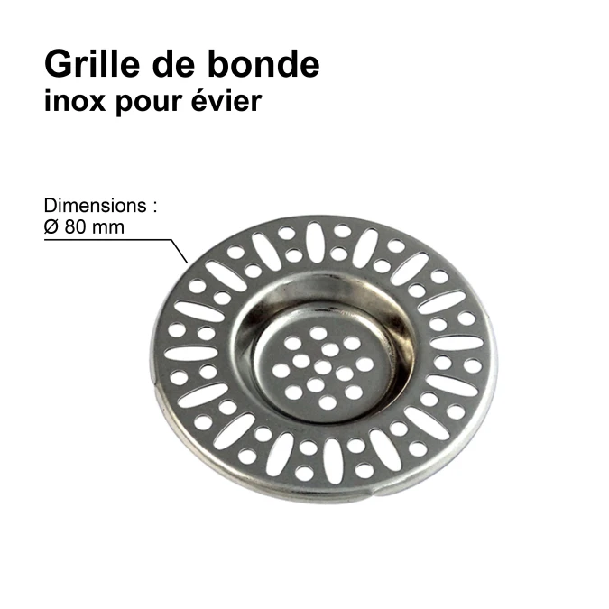 Grille de Bonde pour évier - Ø 80 mm