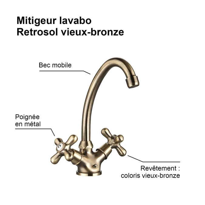 Mélangeur lavabo RETRO