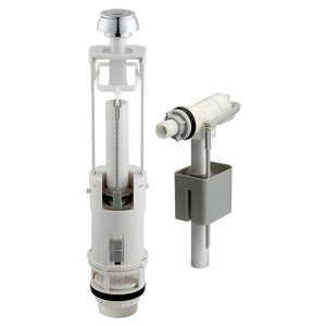 Ensemble mécanisme à bouton poussoir et robinet flotteur