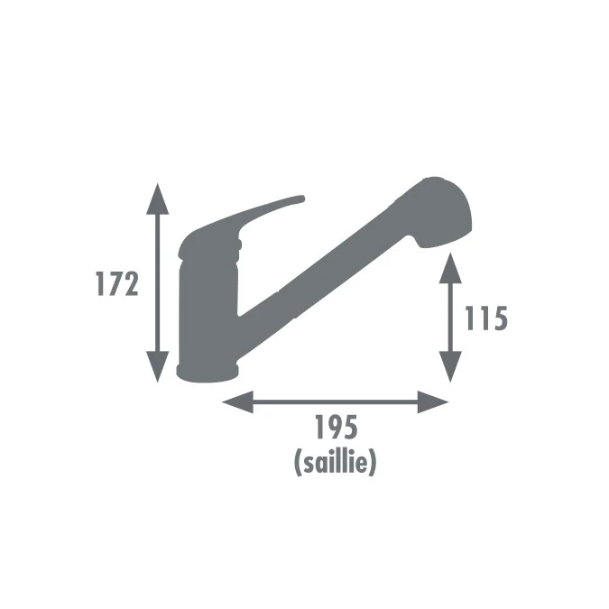 Mitigeur évier BAGO avec douchette extractible