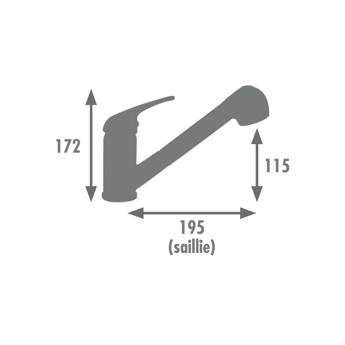 Mitigeur évier BAGO avec douchette extractible