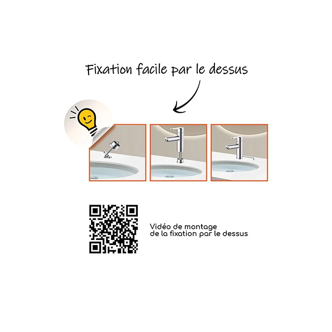 Mitigeur évier rond GRIBS RAPIDFIX - Fixation par le dessus