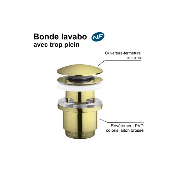 Bonde lavabo clic-clac NF