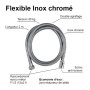 Flexible inox double agrafage anti-torsion 2,00m
