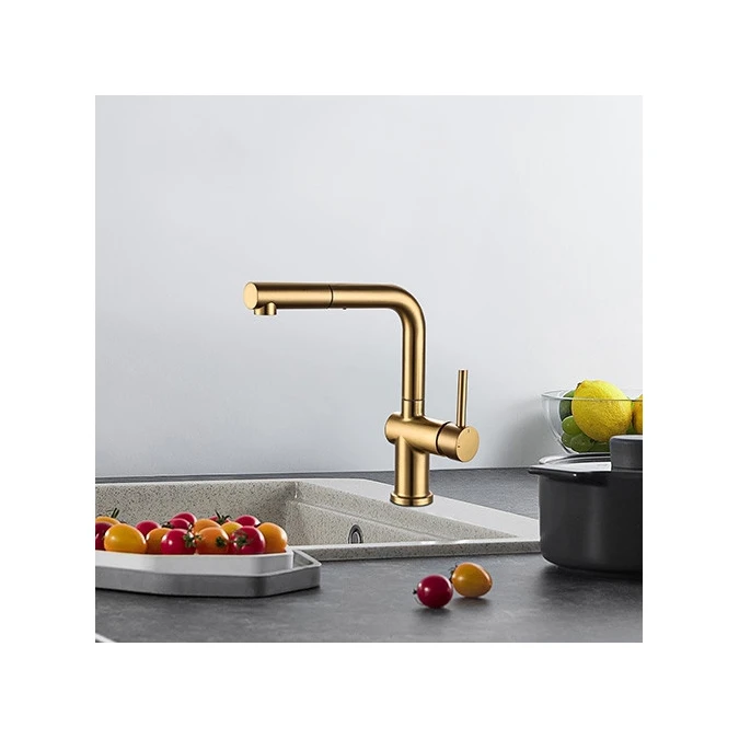 Mitigeur évier CARRÉ avec douchette extractible