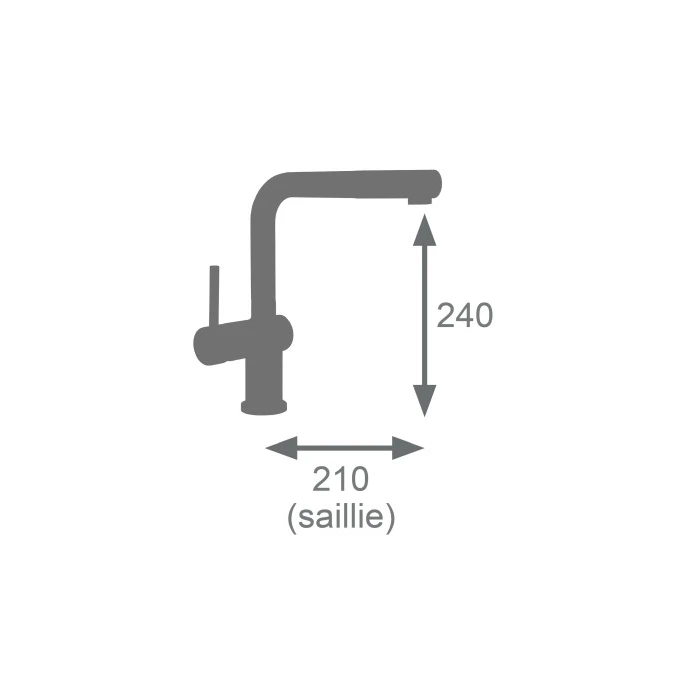 Mitigeur évier CARRÉ avec douchette extractible