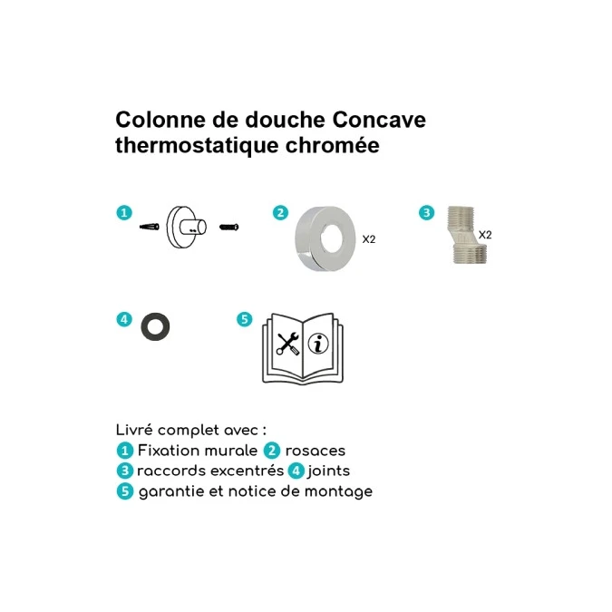 Colonne de douche thermostatique CONCAVE