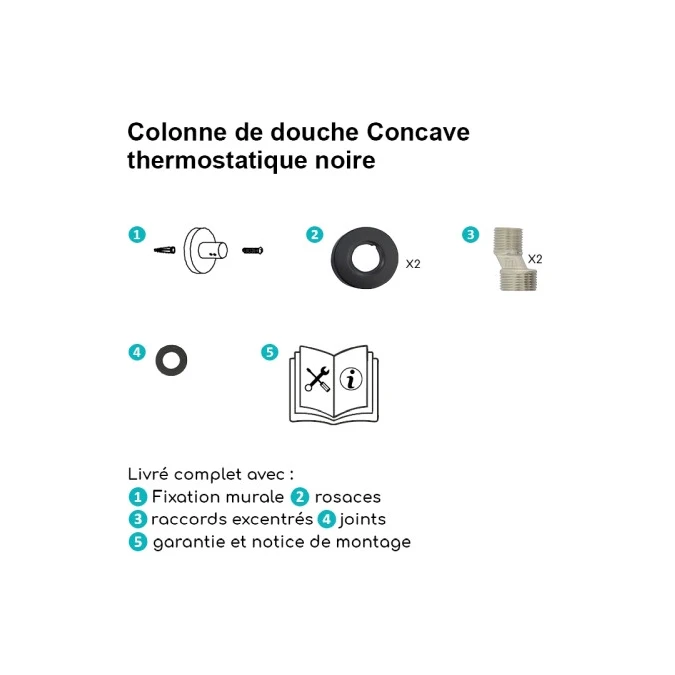 Colonne de douche thermostatique CONCAVE