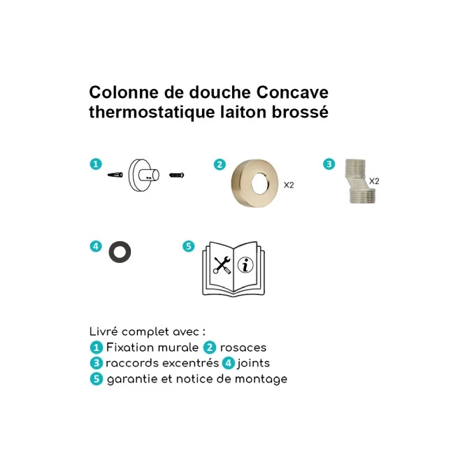 Colonne de douche thermostatique CONCAVE