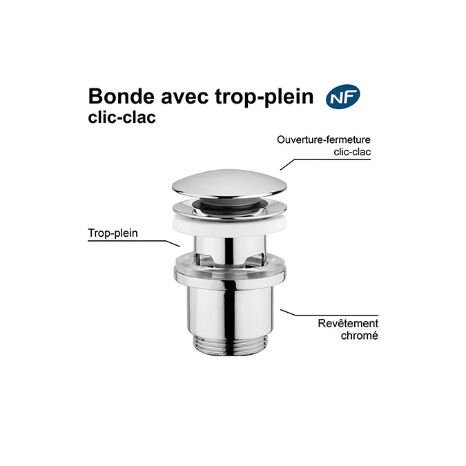 Bonde lavabo clic-clac NF