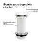 Bonde lavabo clic-clac sans trop plein