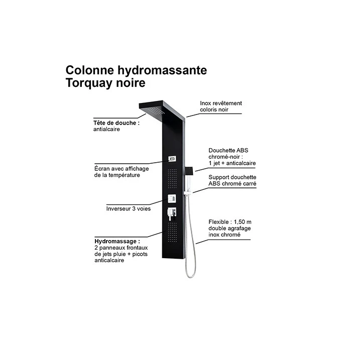 Colonne de douche hydromassante TORQUAY