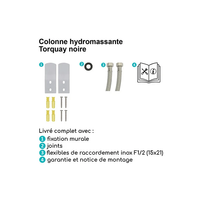 Colonne de douche hydromassante TORQUAY