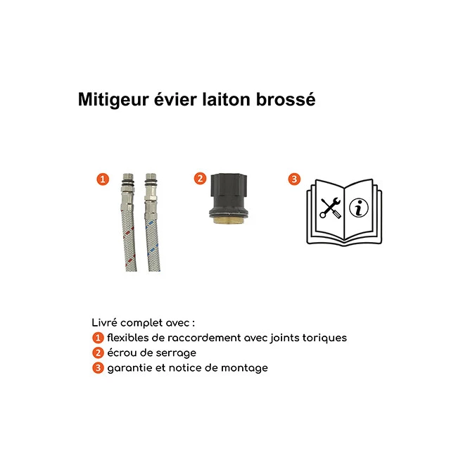 Mitigeur évier CARRÉ avec douchette extractible