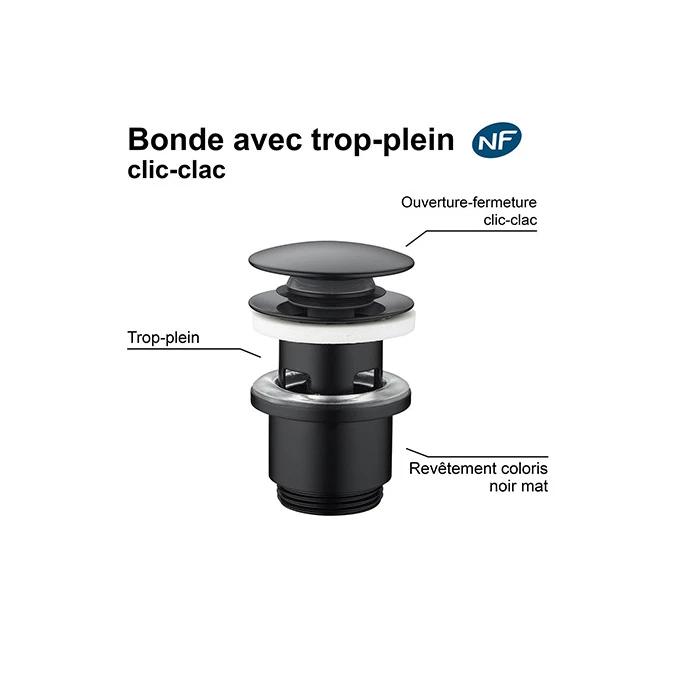 Bonde lavabo clic-clac NF