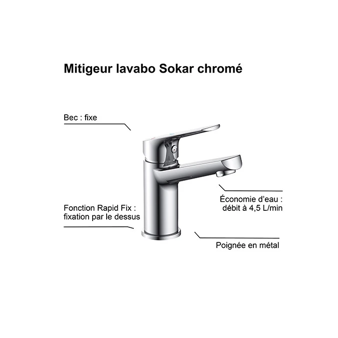 Mitigeur lavabo SOKAR RAPIDFIX