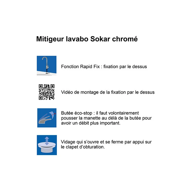 Mitigeur lavabo SOKAR RAPIDFIX