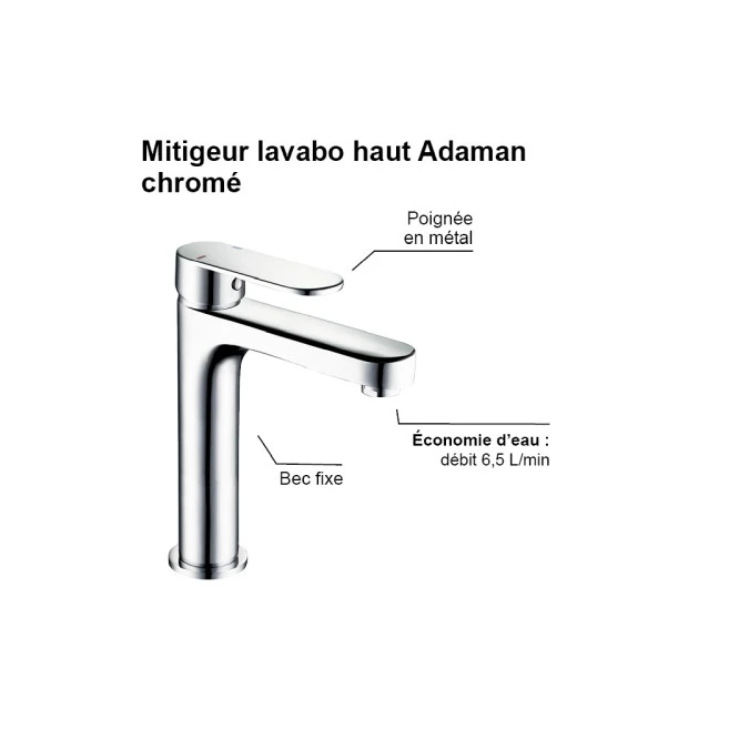 Mitigeur lavabo ADAMAN HAUT