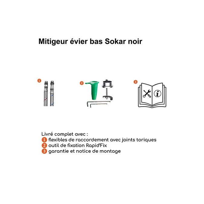 Mitigeur évier SOKAR RAPIDFIX BAS