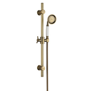 Ensemble barre de douche, douchette et flexible RETRO 1 jet