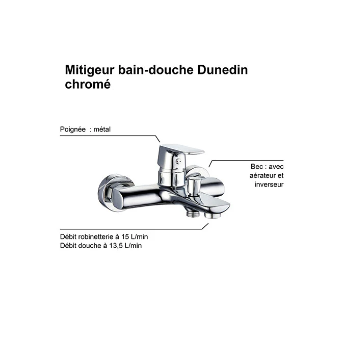 Mitigeur bain douche DUNEDIN