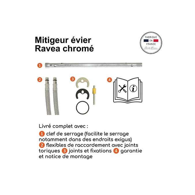 Mitigeur évier RAVEA - Fabrication Française - Certifié NF