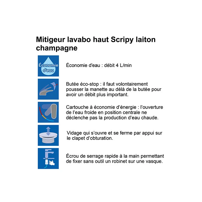 Mitigeur lavabo SCRIPY haut