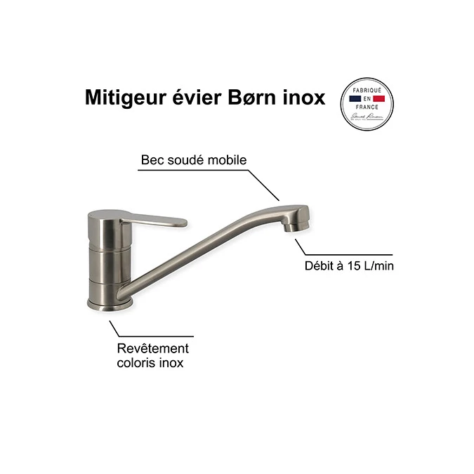 Mitigeur évier BORN - Fabrication Française - Certifié NF