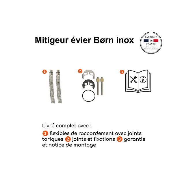 Mitigeur évier BORN - Fabrication Française - Certifié NF