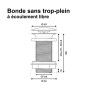 Bonde de lavabo à écoulement libre - Spécial plan de travail épais