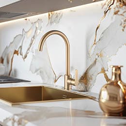 mitigeur de cuisine doré installation rapide et facile 