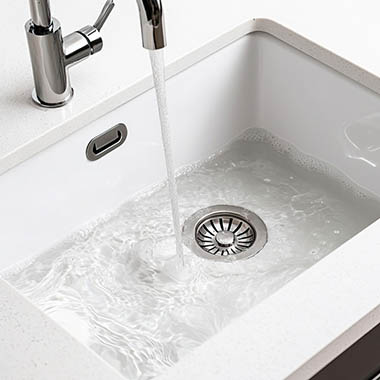 cuisine avec bonde évacuation chromé