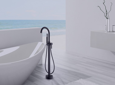 robinet pour baignoire ilot noir