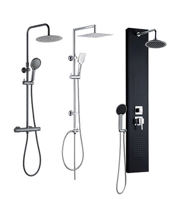 colonnes de douche Edouard Rousseau noire et chromée