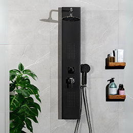 colonne de douche massant noir mat
