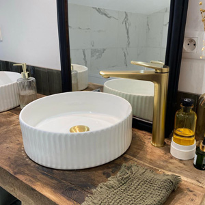 mitigeur de lavabo haut laiton brossé