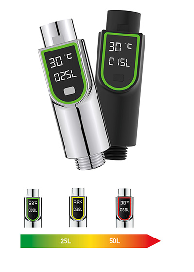 connecteur EKOGEST entre le robinet et le flexible de douche - contrôler votre consommation