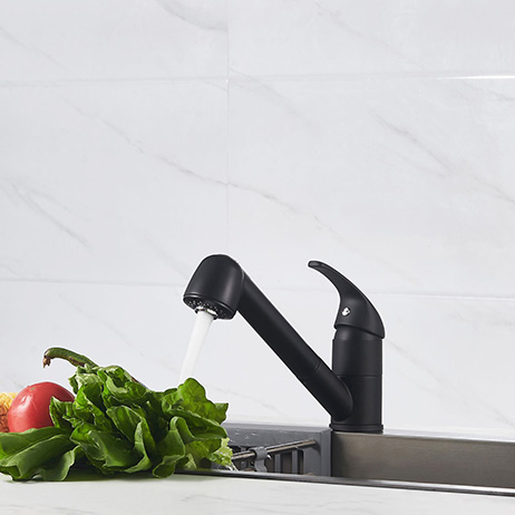Robinet cuisine noir mat douchette pull-out