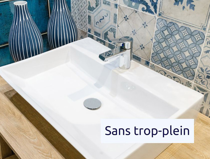 lavabo de salle de bain sans trop-plein 