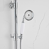 douchette vintage et flexible de douche chromé