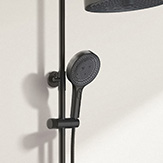 douchette et flebile de douche noire 