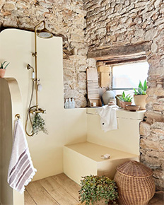 colonne de douche rétro - salle de bain moderne